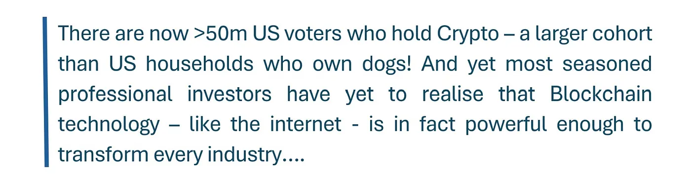 Quote: There are now over 50m US voters who hold Crypto