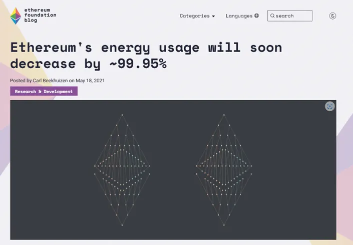 Ethereum's energy usage will soon decrease by ~99.95%